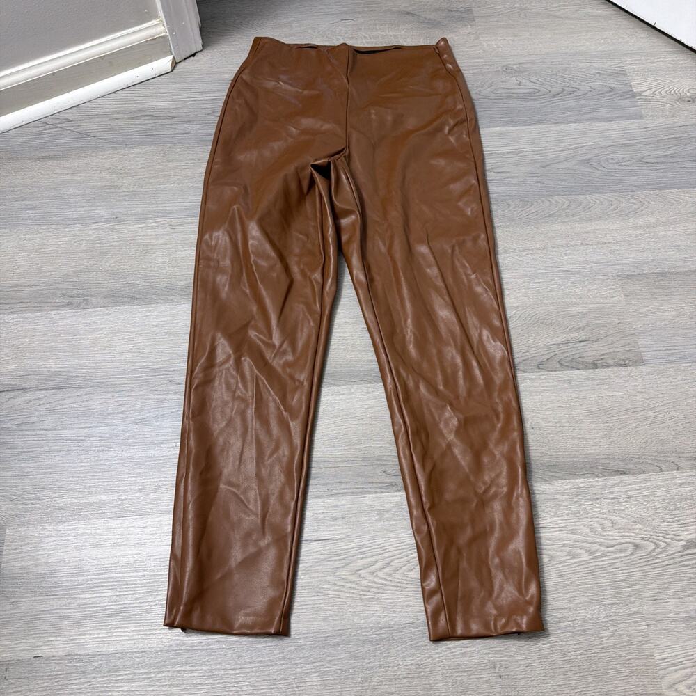 Old Navy Faux Leather Pants Women's 8 Brown Extra High Rise Skinny NWT